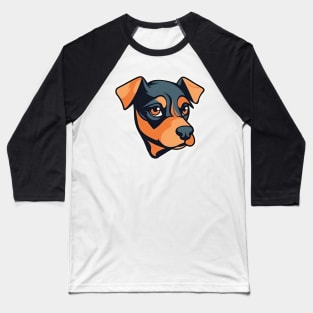 Cartoon mini pin dog Baseball T-Shirt